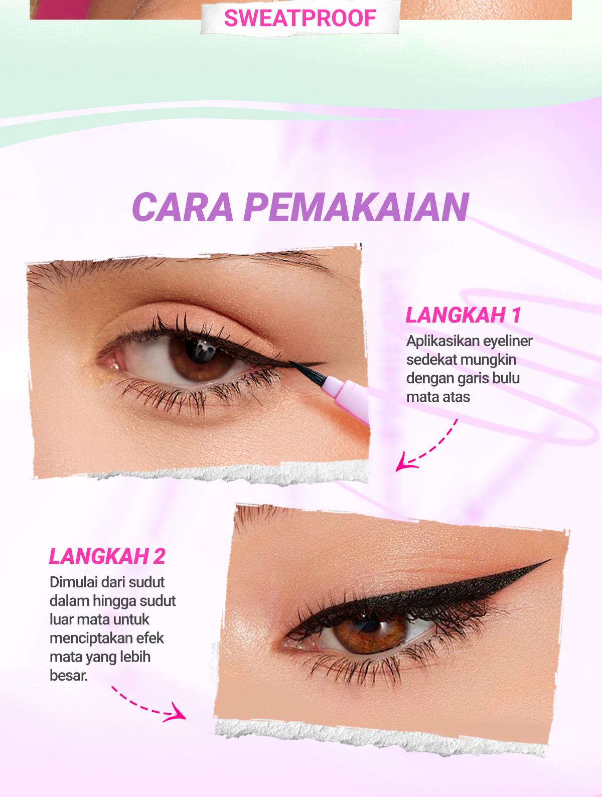 DAZZLE ME Lock & Wing! Duo Eyeliner Series Hyper Stay and Hyper Slim Smudgeproof Transferproof Waterproof Eyeliner Expert Tip