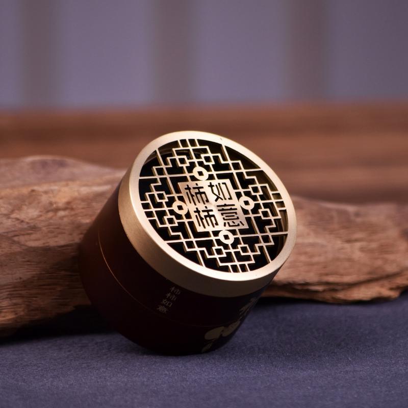 Persimmon Ruyi Copper Incense Burner Aromatherapy Non-Sticky Powder Gift Box Agarwood Sandalwood Chinese Incense Gift Festival Souvenir Gift 2