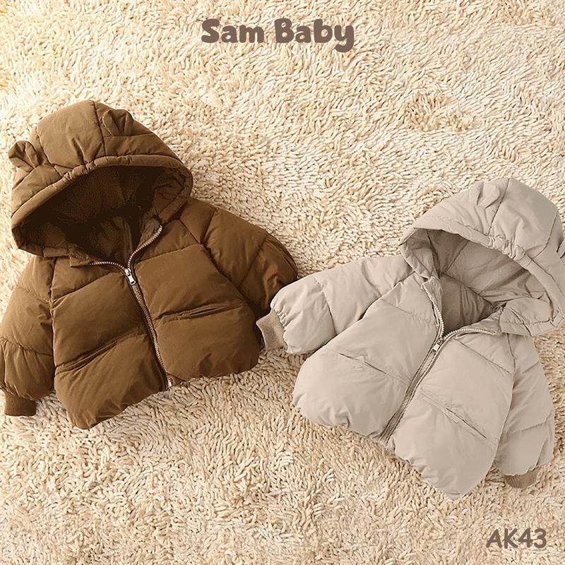 AK43 Áo Khoác Phao Béo Tai Gấu Ấm Áp Cho Bé Trai và Bé Gái từ 9-17kg