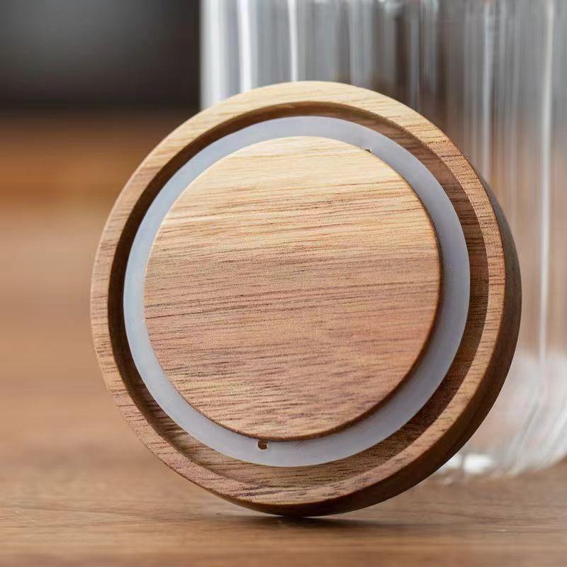 Product Introduction of Glass Storage Jar with Wooden Lid, 3 Counts/set Food Coffee Bean Tea Storage Container, Portable Storage Jar for Home Kitchen 8