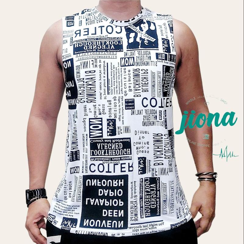 Product Introduction of Men'S Sleeveless T-Shirt Vest Magazine Print Edition, Fashionable, Loose, Daily Street Vest Top 9