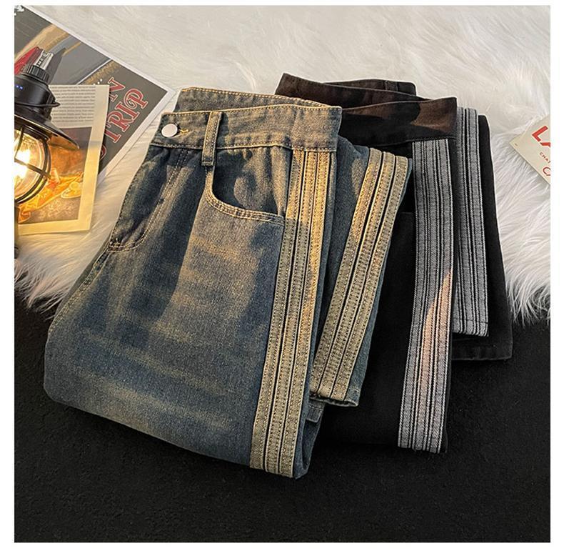 Product Introduction of Quần Dài Denim, Huimo, Phong Cách Mỹ, Đường May Bên Hông Làm Cũ, Khâu Sọc, Kiểu Cleanfit, Dáng Rộng Mùa Thu, Quần Ống Rộng, Dành Cho Nam 18