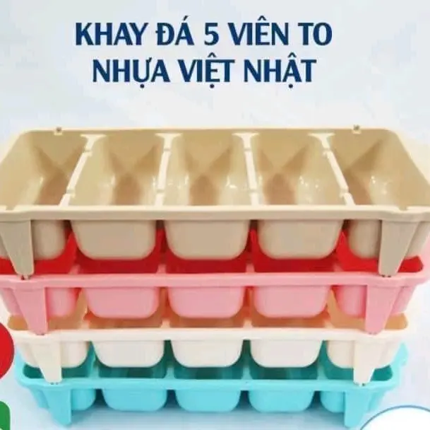 Combo 5 Khay Làm Đá Tủ Lạnh . Mỗi khay 5 Viên