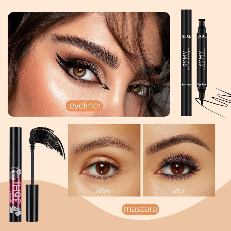 Makeup Set, 1 Set Multi-functional Makeup Eyeshadow Palette & Brush & Sponge & Eyeliner & Lipstick & More, Professional Makeup Set for Women, Cosmetic 4