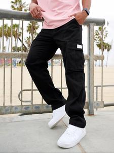 Men's Straight Leg Pants, Casual Comfy Trousers for Outdoor Sports, Fashion Men's Bottoms for Daily Wear