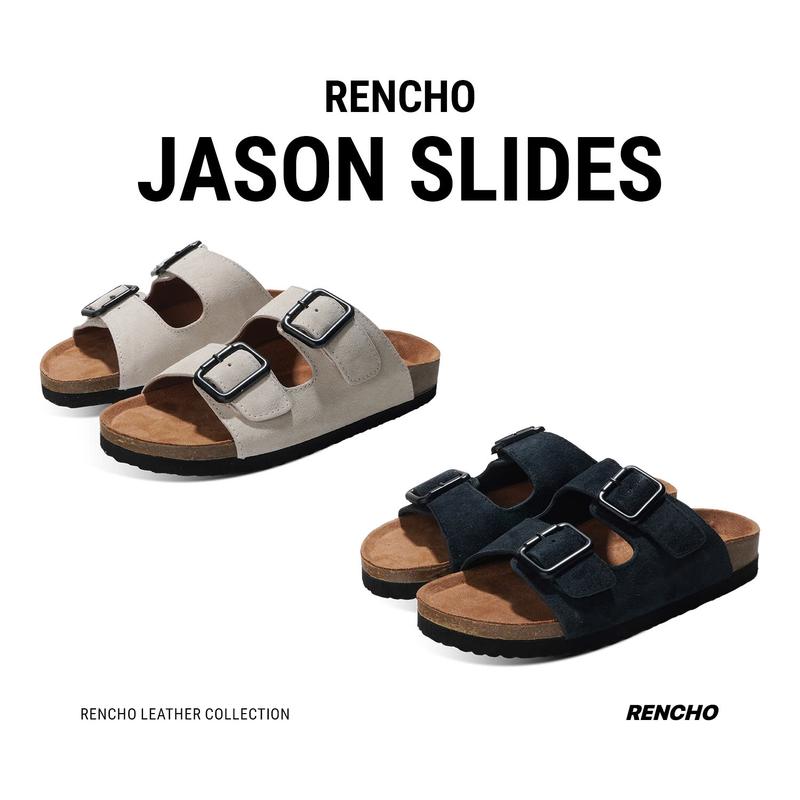 Dép Rencho Jason double straps hai quai cao 3cm đế trấu chống trơn trượt