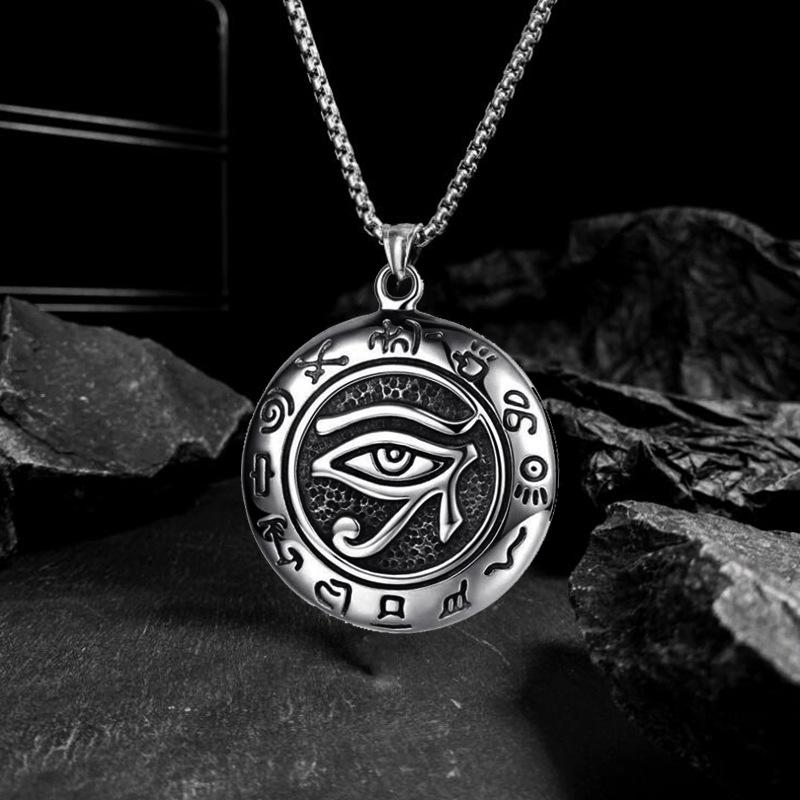 Product Introduction of Mặt Dây Chuyền Mắt Horus Bằng Thép Không Gỉ, Thiết Kế Sáng Tạo Mới, Phong Cách punk Độc Đáo, Dành Cho Nam Giới, Làm Bằng Thép Titan, Trang Sức Mặt Dây Chuyền 4