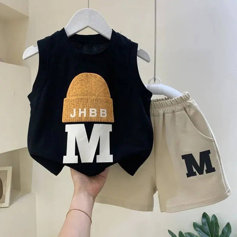 Quần Áo Mùa Hè Cho Bé Trai, Bộ Đồ Vest, Hàng Mới Về 2024, Áo Không Tay Cho Trẻ Em, Siêu Đẹp Trai, Bộ Đồ Hai Mảnh Thường Ngày