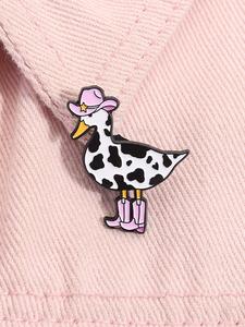 Broche de Diseño de Pato de Dibujos Animados, Distintivo de Moda y Novedad para Decoración de Mochila, Ropa y Sombrero, Broche Exquisito y Combinable con Todo para Regalo de Cumpleaños