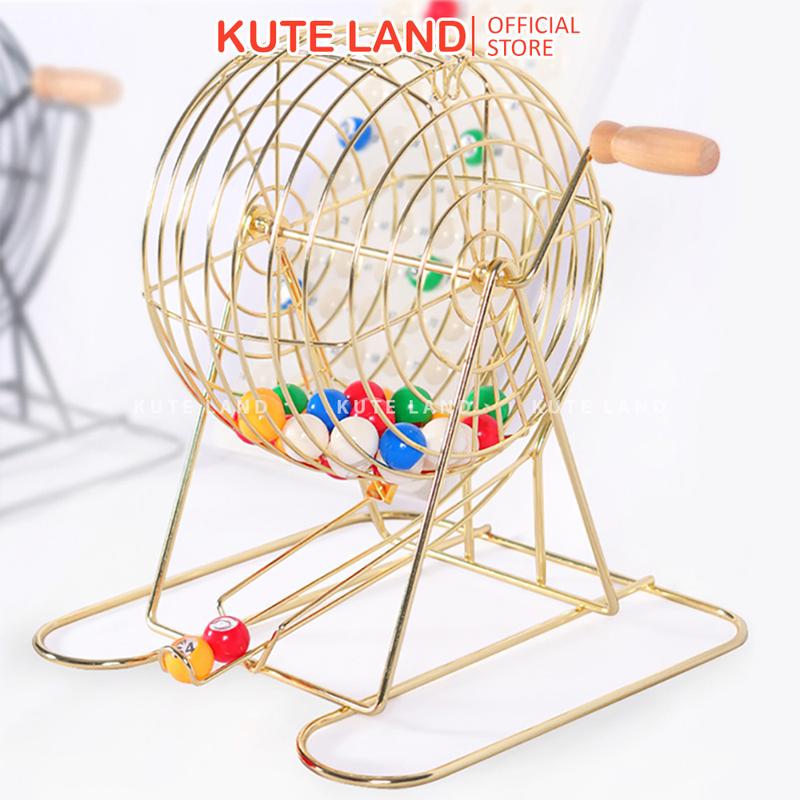 [Cỡ Trung] Lồng cầu kim loại quay xổ số bốc thăm trúng thưởng cao 30 cm Trò chơi lô tô sự kiện may mắn sang trọng