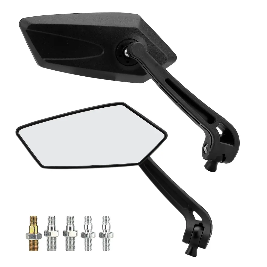 Motorcycle Side Mirrors Rearview Mirror E-Bike Scooter Angle Adjustable Rotating Mirrors Motorbike Accessories with Bolt