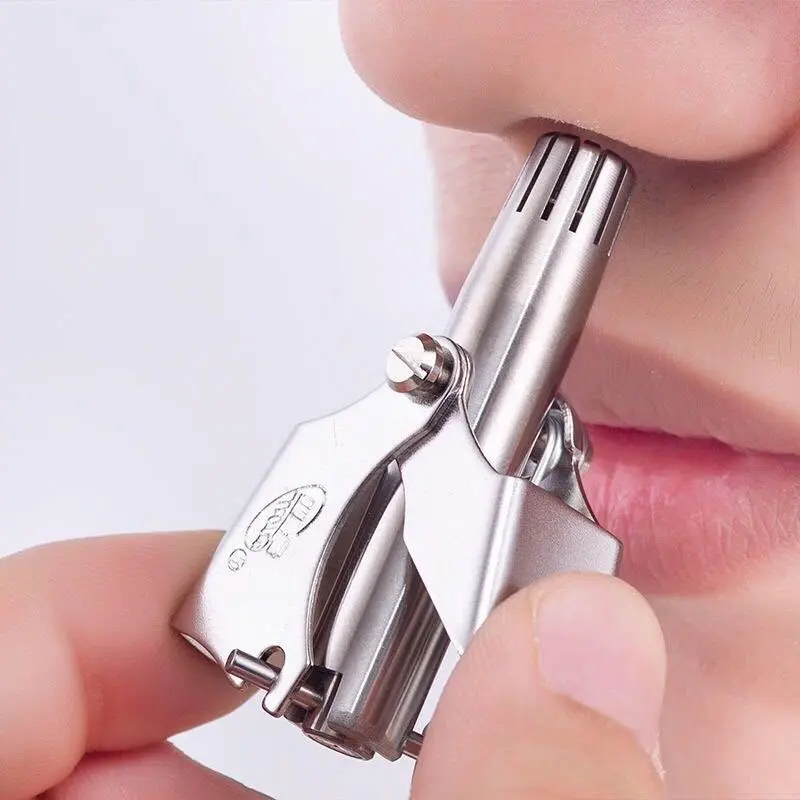 Nose Trimmer for Men Women Stainless Steel Manual Trimmer for Nose Razor Shaver Washable Nose Ear Hair Trimmer