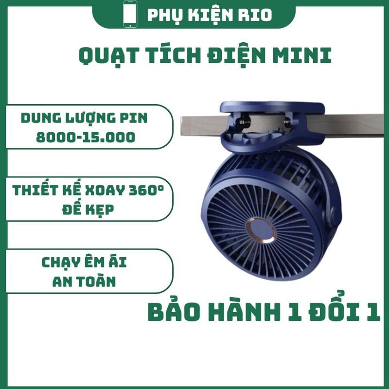 Quạt Tích Điện Mini Kẹp Bàn GF07 Xoay 360° Đế Kẹp Đa Năng Êm Ái An Toàn - Bảo Hành Lỗi 1 Đổi 1 Phụ Kiện quattichdien 10000 Mobile