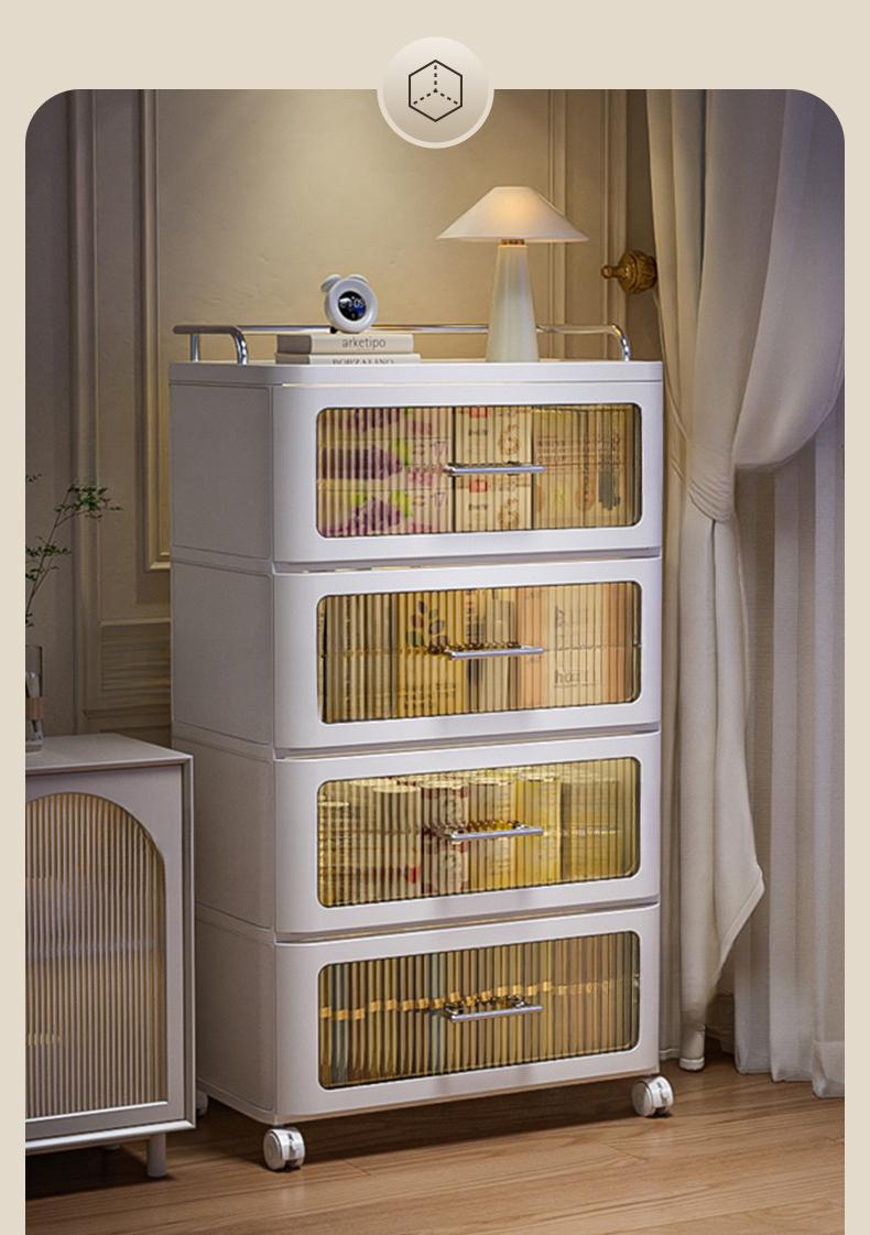 Product Introduction of Multi-Functional Drawer Storage Cabinet Household Storage Cabinet Organizing Cabinet Multi-Layer Toy Snack Movable Storage Rack 1