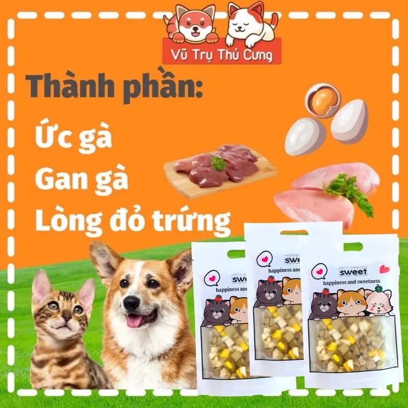 Snack Thịt Gà Sấy, Cá Sấy dinh dưỡng Cho Chó Mèo 3