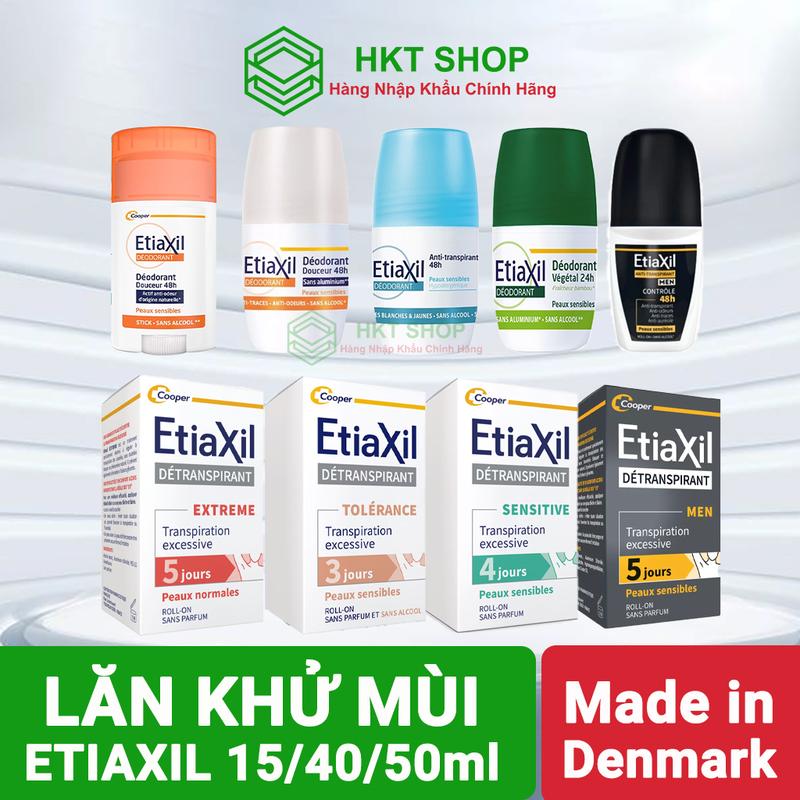 Lăn Khử Mùi, Giảm Mồ Hôi hiệu quả Etiaxil Deodorant 48h Khử mùi hôi nách, hôi chân   chống muico  the