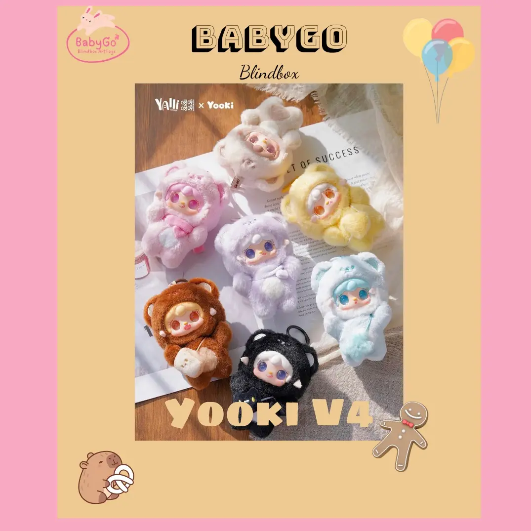 [Hàng Sẵn] Búp Bê Nhồi Bông Yooki V4 | Hộp Mù Gấu Nhỏ  Blindbox V4 | Hộp Ngẫu Nhiên yooki blind box