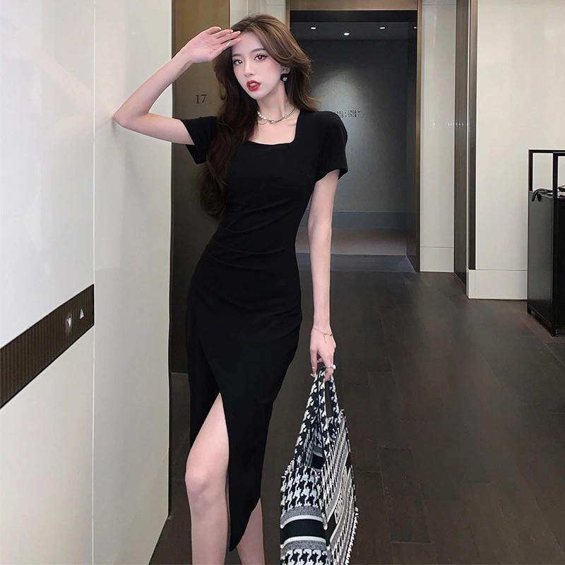 8940 đầm trắng tay dài dáng qua gối đi biển bigsize dự tiệc trắng tiểu thư đầm sang trọng váy liền 5