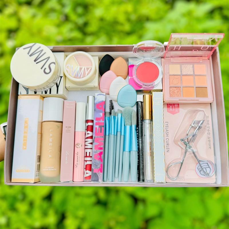 Bộ 12 Món Y8 Trang Điểm MakeUp Trang Điểm Mặt Đầy Đủ Các Món Cho Người Mới Tập Phấn Phủ+bảng mắt+kẹp mi+mút tán kem Mini mẫu mới+kem nền+son Môi+Mascara+kẻ Mắt... Mỹ Phẩm Cosmetic