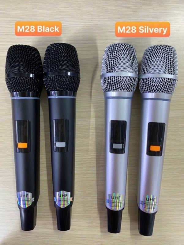 Micro không dây band tần UHF chống hú cao cấp tự set tần số trên tay mic M28 cho loa karaoke bluetooth có đèn Led quanh cổ mic siêu đẹp Tripod 2