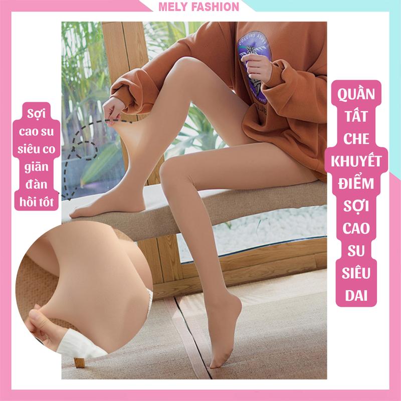 Quần tất che khuyết điểm nữ thật chân siêu dai siêu bền không rách dọc sợi cao su co giãn cao cấp mặc giữ nhiệt ấm có bigsize QT08