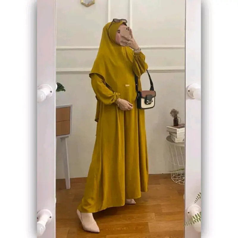 MEDINA SET KHIMAR GAMIS Muslim Wanita CRINKLE AIRFLOW TERBARU 5
