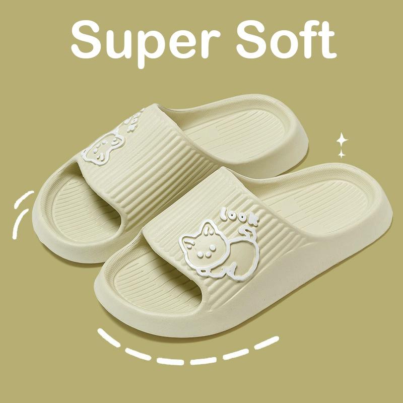 Product Introduction of Cat Printed Household Sandals And Slippers Indoor Mute Bathroom Non-Slip Bath Couple Slippers 10