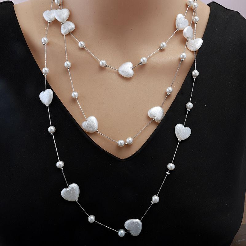 Product Introduction of Long Popular Pearl Fashion High Sense Necklace New Autumn and Winter Wild Sweater Chain Multi-Layer Accessories Ornament Lanyard 0