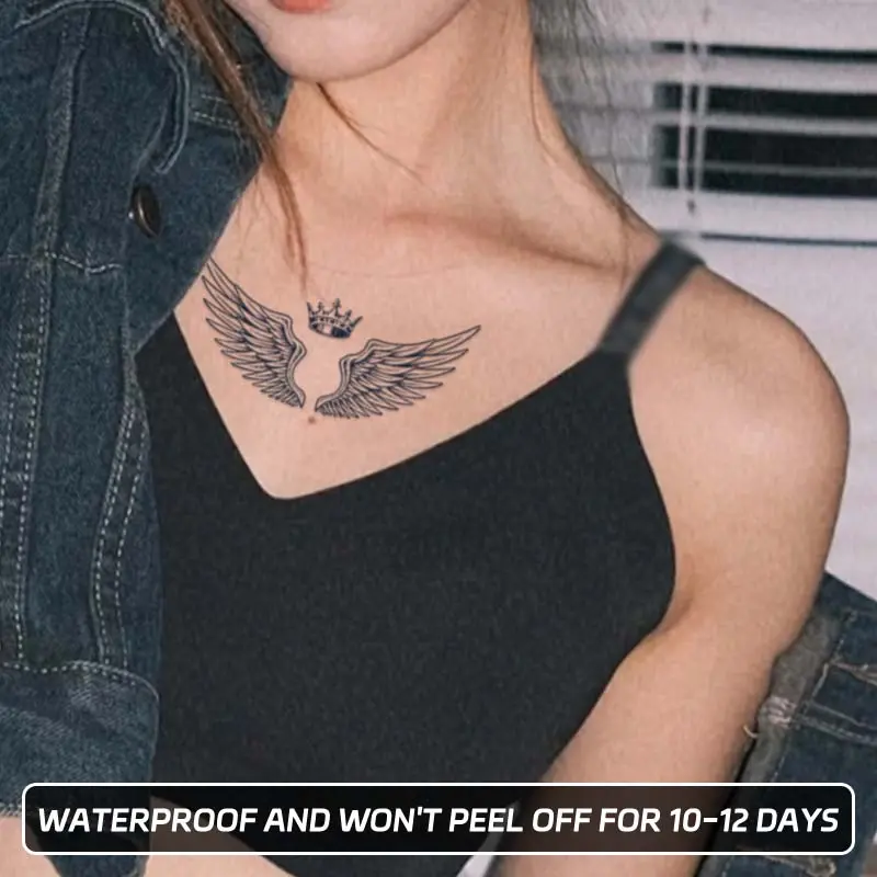 Wing & Butterfly & Sword Pattern Temporary Tattoo Sticker, 3pcs  Fake Tattoo Sticker For Men & Women, Body Art Sticker 2