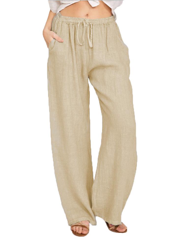 Product Introduction of Rib Flares, Crotchless Pantfashion Women's Clothingfashion Women's Women's New plus Size Loose Cotton Linen Women's Casual Pants Comfort Fabric Womenswear Bottoms Customized Evening Gorgeous Overall 26