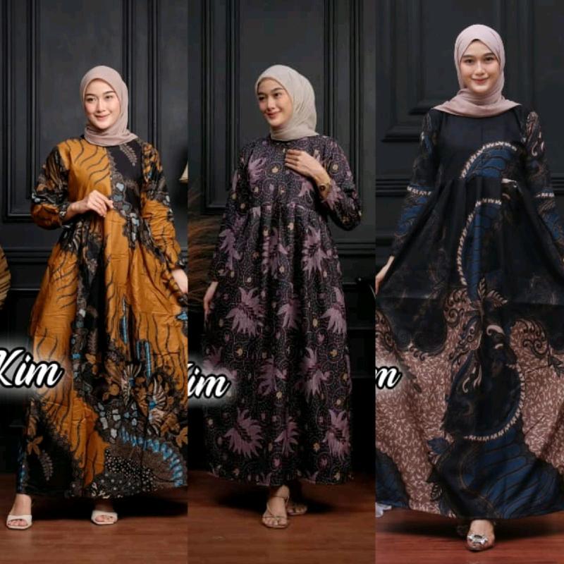 PROMO GAMIS BATIK MODERN MURAH BERKUALITAS Poliester wanita Muslim 1
