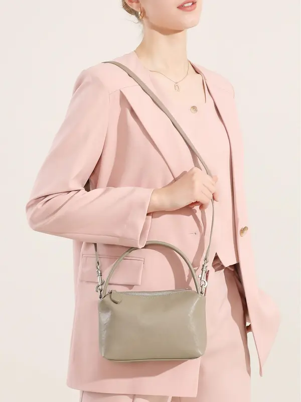 Women's Solid Color Shoulder Bag, Fashionable Large Capacity Crossbody Bag for Daily Used, Casual Trendy Versatile High-quality Daily Commuting Bag 0