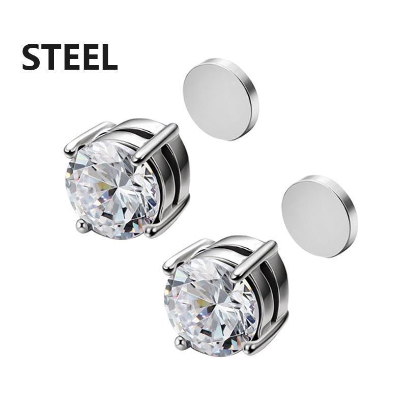Bông Tai Từ Tính Zircon Punk, Siêu Lấp Lánh, Không Cần Xỏ Lỗ Tai, Dành Cho Nam Và Nữ, Không Thủng, Đồ Trang Sức Giả jewellery  kk 5