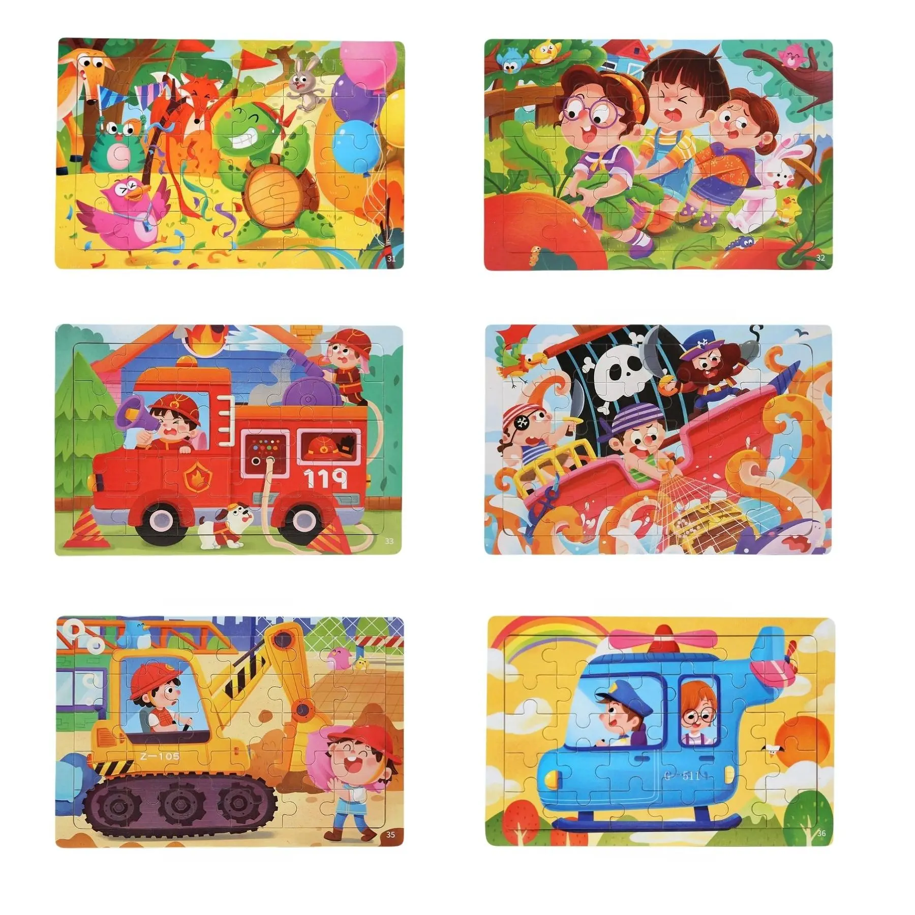 Wooden Jigsaw Puzzle, 30pcs/set Cartoon Animal Pattern Puzzle Toy, Educational Puzzle Game for Kids, Birthday Gift for Boys & Girls