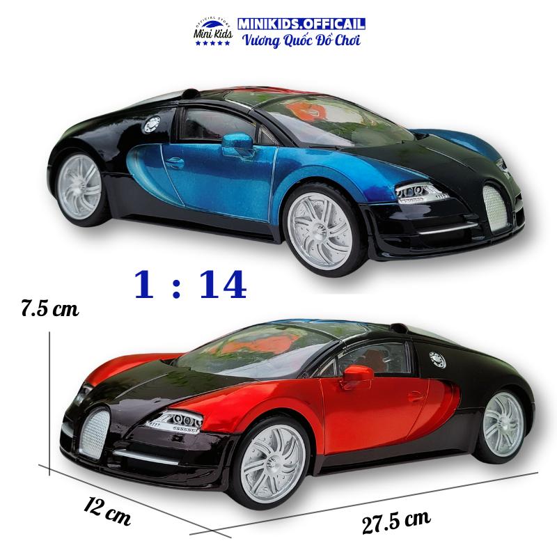 Đồ chơi siêu xe Bugati size lớn chạy pin (tặng kèm pin) phát có đèn sáng dành cho bé - MiniKids Toy 1