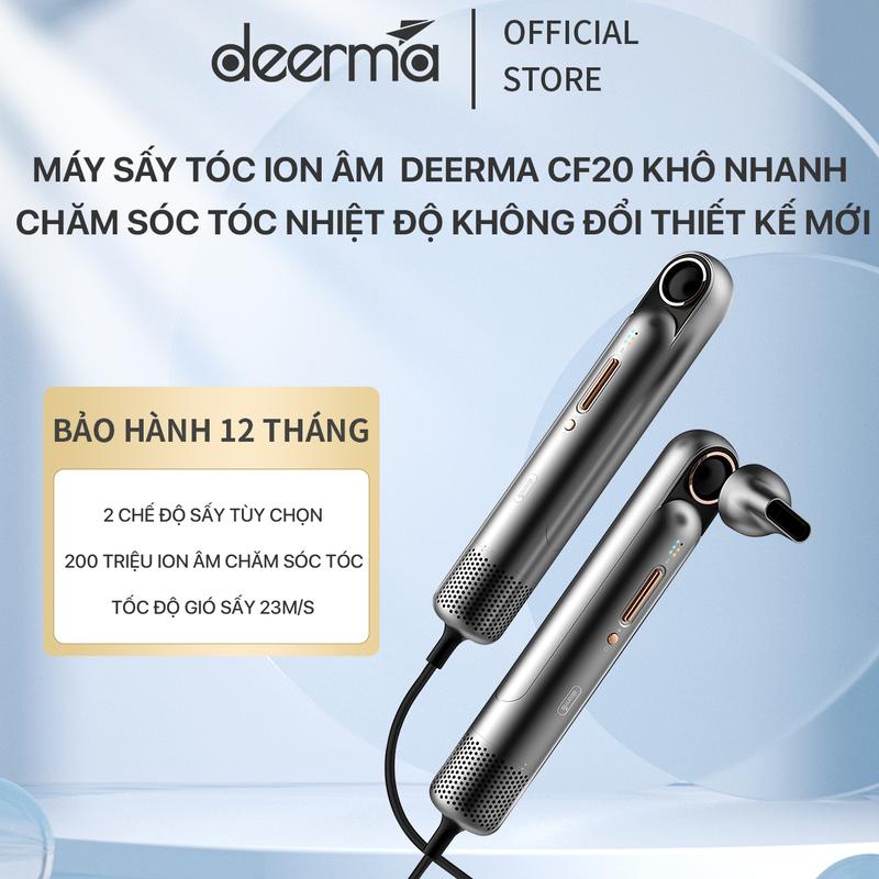  Máy sấy tóc ion âm Deerma CF20 với động cơ không chổi than giúp tóc khô nhanh không xơ rối - Bảo hành 12 tháng 