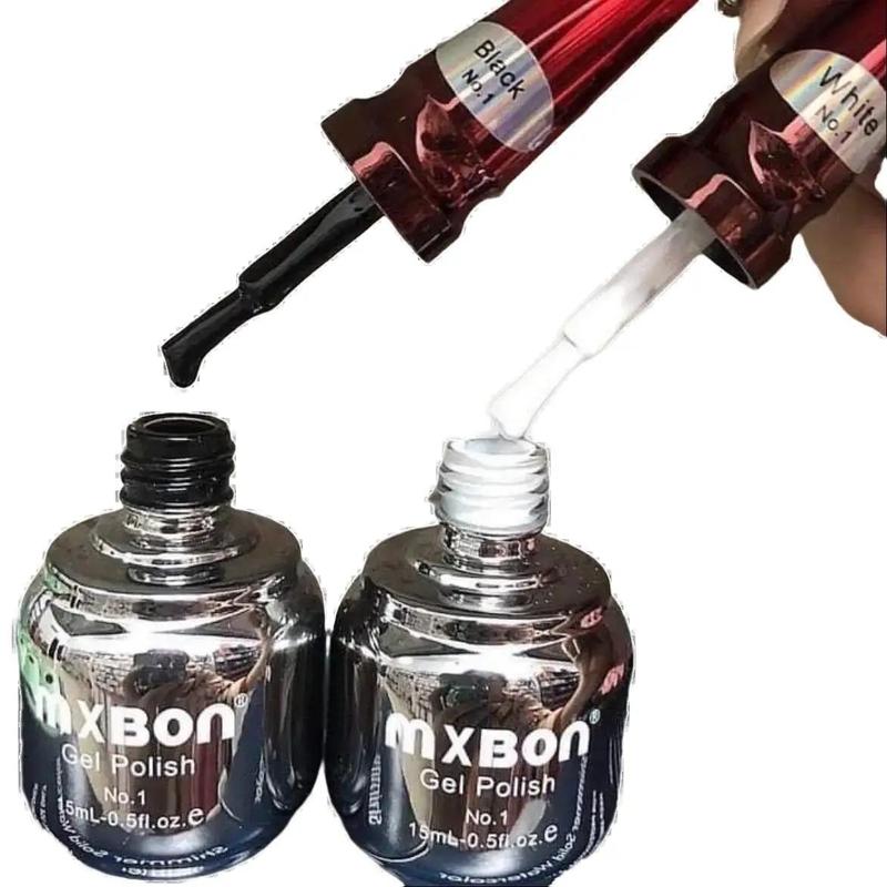 Sơn gel Mxbon đen,trắng,trắng sữa,nước gạo chai 15ml lên màu đẹp độ bóng cao