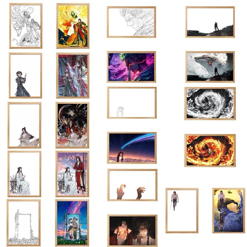 Tranh đèn led Anime - Trang trí hình bóng sáng tạo để bàn