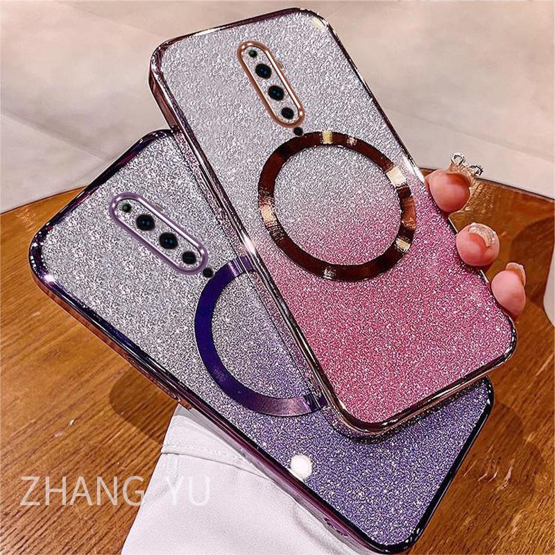 Ốp Điện Thoại Oppo Reno 2 2Z 2F, Ốp Mềm Mạ Điện Siêu Mỏng, Chất Liệu TPU, Có Miếng Dán Vòng Tròn Hút Từ Tính, Ốp