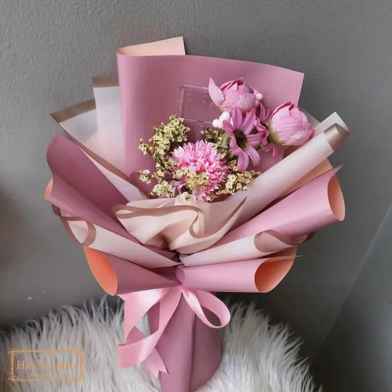 HER.FLORIST-NEW DESIGN [CARNATION] Single Soap & Dried Flower Bouquet / Buket Bunga Sabun Carnation / Bunga Kering / Bunga Artificial / Buket Bunga 3