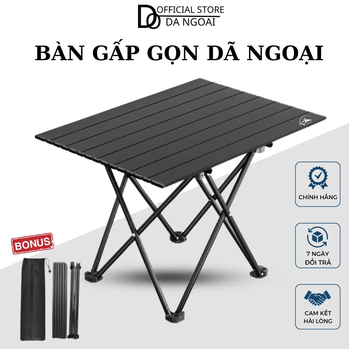 Bàn camping, dã ngoại gấp gọn, combo bàn ghế cắm trại, Picnic Du Lịch Thương Hiệu Cao Cấp Tmountain, Khung Hợp Kim Chắc Chắn Chịu Tải Lớn, Độ Bền Cao Đồng giỏ  dã