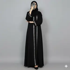 Terbaik  Abaya Arabic Madida Style Turkey Gamis Muslim Dress Turki Bordir Dewasa Maxi  Terkini
