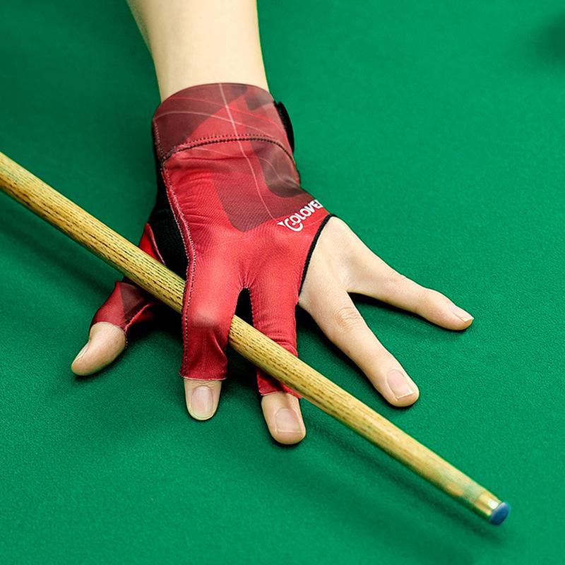 Product Introduction of Open Finger Billiard Gloves Breathable Polyester Snooker Sport Glove Adjustable Sticker Smooth Soft Lightweight Amateur Training 31