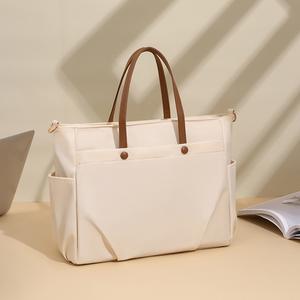 New Laptop Model, Oxford Cloth Business Laptop Bag Briefcase, Large Capacity Shoulder Bag Handbag with Long Strap for Crossbody Use