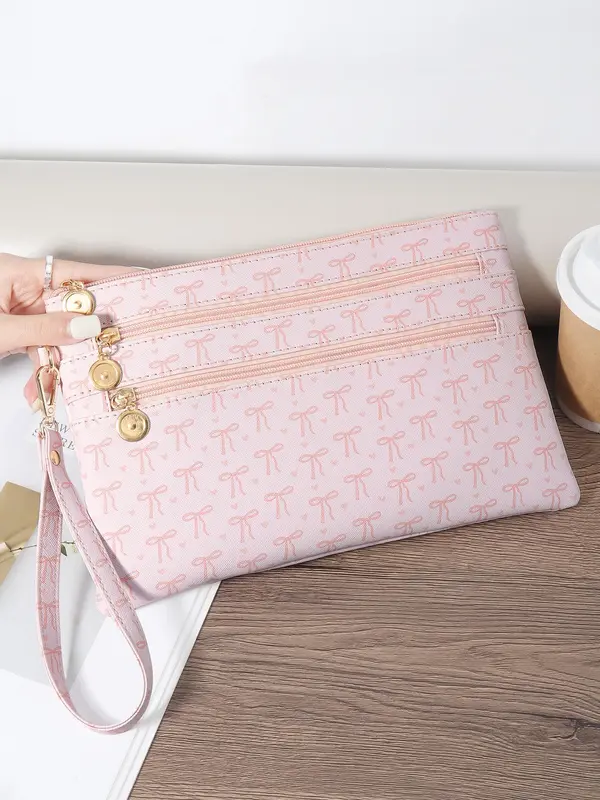 Women's Cute Cartoon Pattern Zipper Handbag, Fashionable Large Capacity Wallet, Casual Versatile Zipper Handbag for Daily Used 0