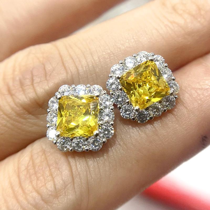 Bông Tai Tinh Tế Hình Vuông 7 * 12mm Thời Trang sang trọng Giá Cả Phải Chăng Bông Tai Thanh Lịch Và Tinh Tế Cao Cấp 3