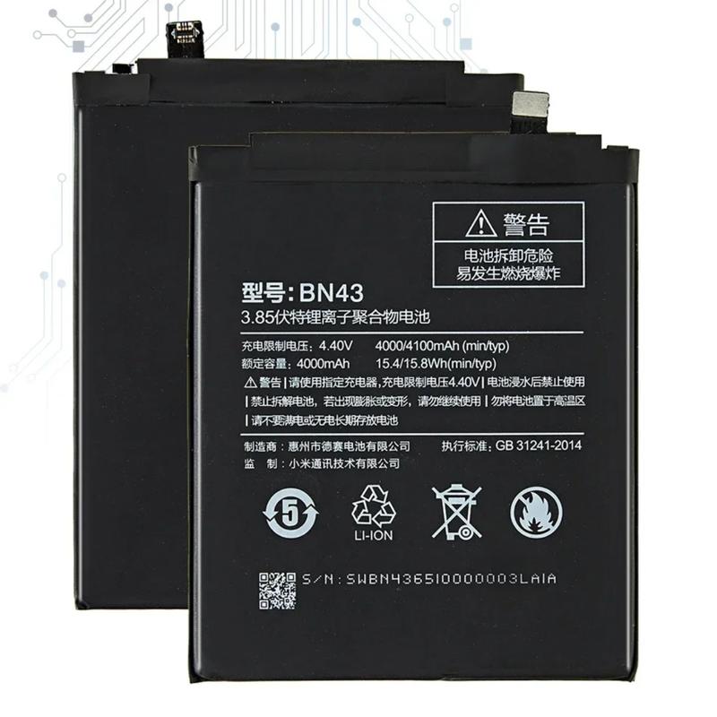 BN43 Battery For Xiao Mi Xiaomi Redmi Note 4X Note 4 Global Snapdragon 625 BN 43 Note4 Phone MTK Helio X20 Note 4X Pro Batre 1