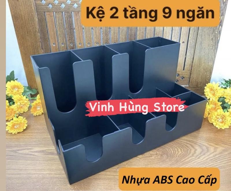 Kệ 2 tầng Để Cốc Trà Sữa, kệ đựng ly, cốc trà sữa, kệ ống hút nhựa ABS đúc nguyên khối