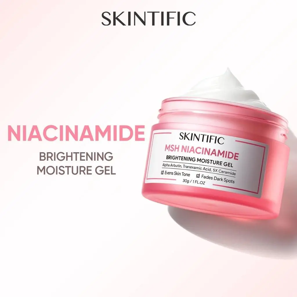 【SKINTIFIC】 MSH Niacinamide Whitening Brightening Gel moisturiser Face Glowing Moisturizer Fades Dark Spot Cream 80g Repair Ceramide day  cream day  cream skin  barrier  moisturizer