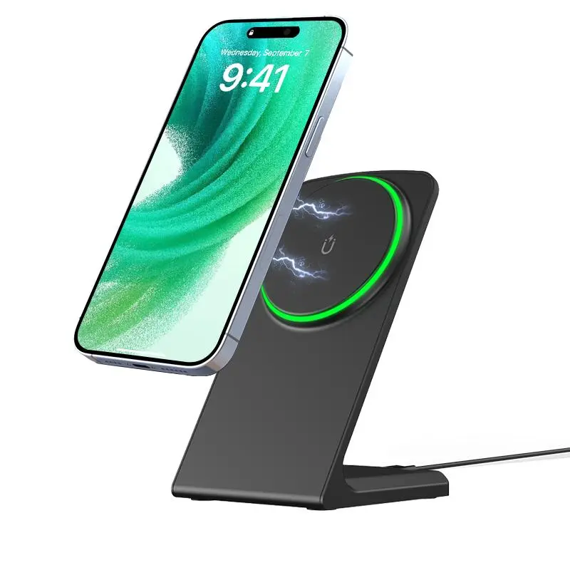 Magnetic Wireless Charger Stand, Fast Wireless Charging Station, Desktop Charger Holder Compatible with iPhone 12 13 14 15 Series, for Magsafe Charger